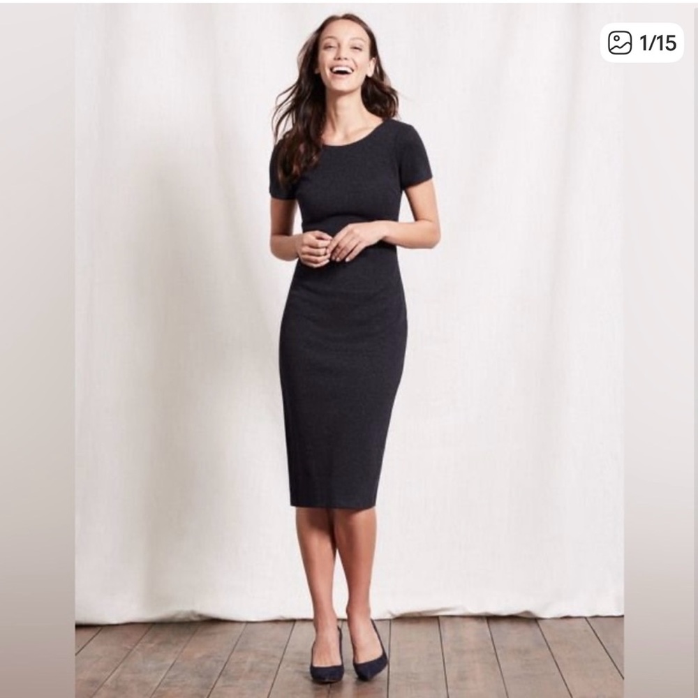 Boden Black Scoop back Midi Dress, size 14T